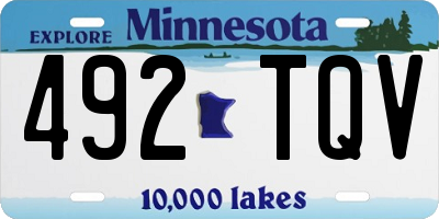MN license plate 492TQV