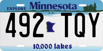 MN license plate 492TQY