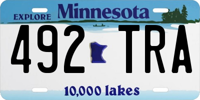 MN license plate 492TRA