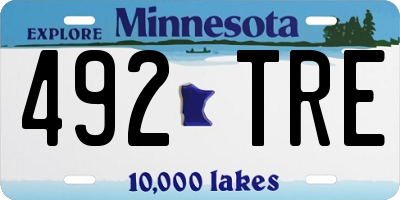 MN license plate 492TRE