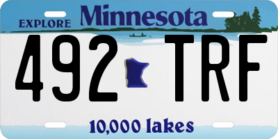 MN license plate 492TRF
