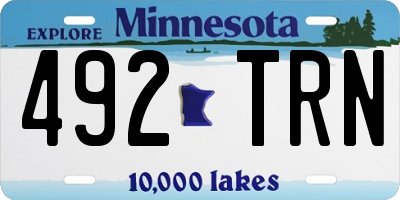 MN license plate 492TRN