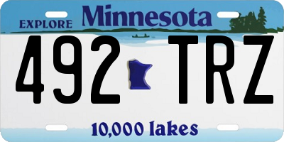 MN license plate 492TRZ