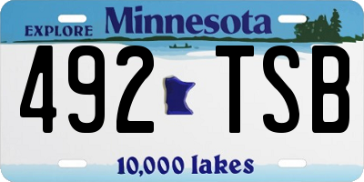 MN license plate 492TSB