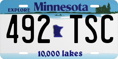 MN license plate 492TSC