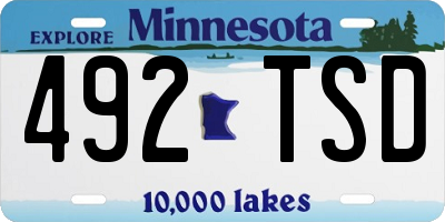 MN license plate 492TSD