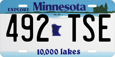 MN license plate 492TSE