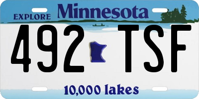 MN license plate 492TSF