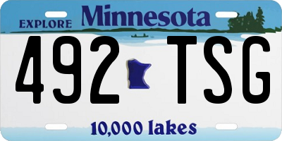 MN license plate 492TSG