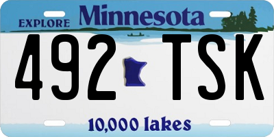 MN license plate 492TSK