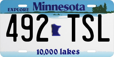MN license plate 492TSL