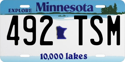 MN license plate 492TSM