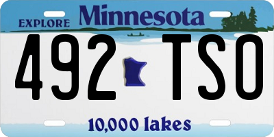 MN license plate 492TSO