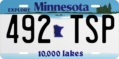 MN license plate 492TSP