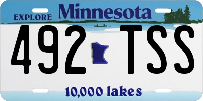 MN license plate 492TSS