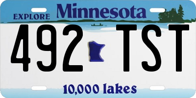 MN license plate 492TST