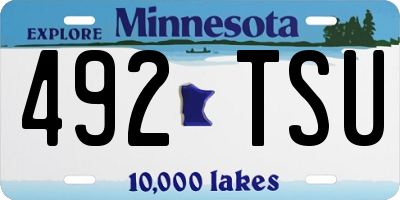 MN license plate 492TSU