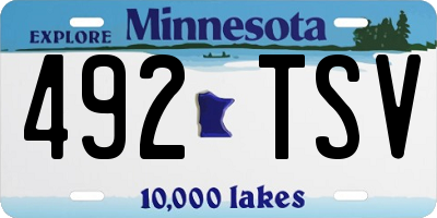 MN license plate 492TSV