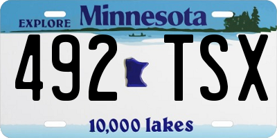 MN license plate 492TSX