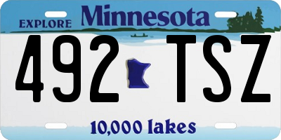 MN license plate 492TSZ