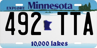MN license plate 492TTA