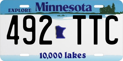 MN license plate 492TTC