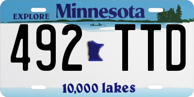 MN license plate 492TTD