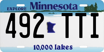 MN license plate 492TTI