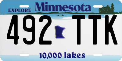MN license plate 492TTK