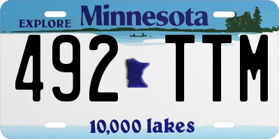 MN license plate 492TTM