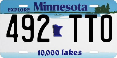 MN license plate 492TTO