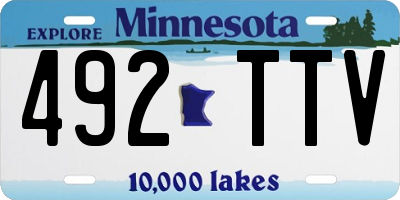 MN license plate 492TTV