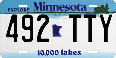 MN license plate 492TTY
