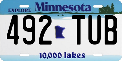 MN license plate 492TUB