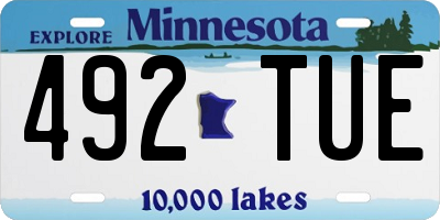 MN license plate 492TUE