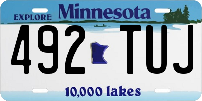 MN license plate 492TUJ
