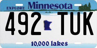 MN license plate 492TUK