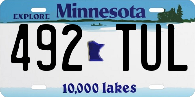 MN license plate 492TUL