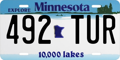 MN license plate 492TUR