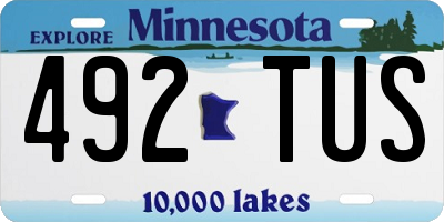 MN license plate 492TUS