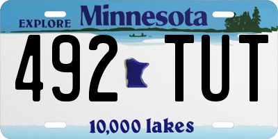 MN license plate 492TUT