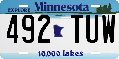 MN license plate 492TUW