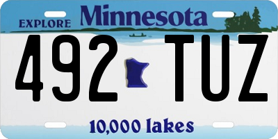 MN license plate 492TUZ