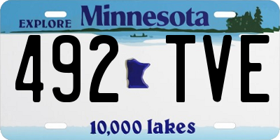 MN license plate 492TVE