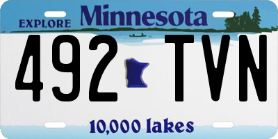 MN license plate 492TVN