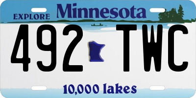 MN license plate 492TWC