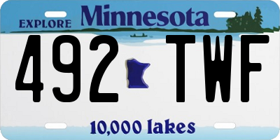 MN license plate 492TWF