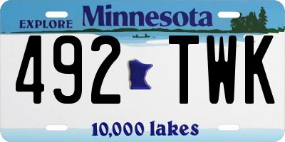 MN license plate 492TWK