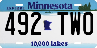 MN license plate 492TWO