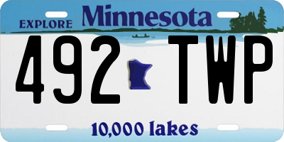 MN license plate 492TWP